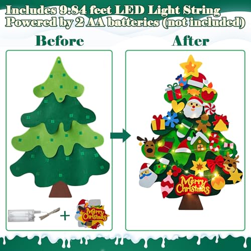 DIY Felt Christmas Tree Kit with Ornaments Y83431