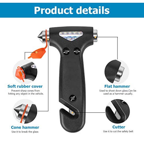 2 Pack Car Safety Hammer with Window Breaker and Seat Belt Cutter C2060