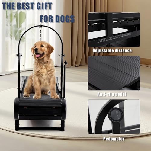 Non-Electric Dog Treadmill with Step Counter, Adjustable Incline & Brake U7376