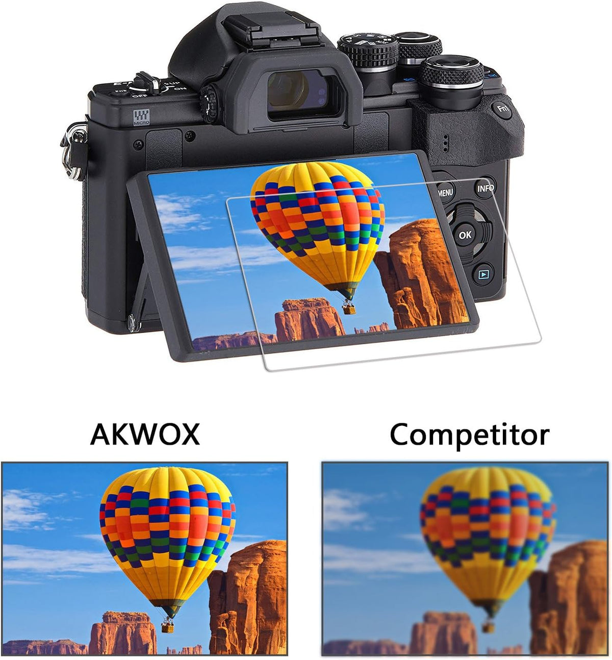 Tempered Screen Protector for Olympus OM-D E-M10 Mark III II E-M5 Mark II Pen-F E-P5 E-PL8 E-PL7 E-PL9 Z39083