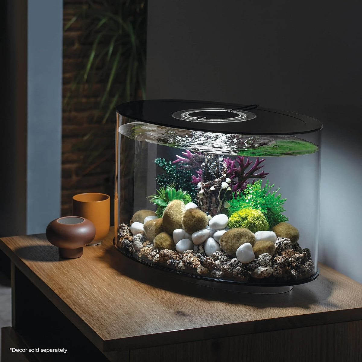 4-gallon Acrylic Aquarium with White LED Lights I15649