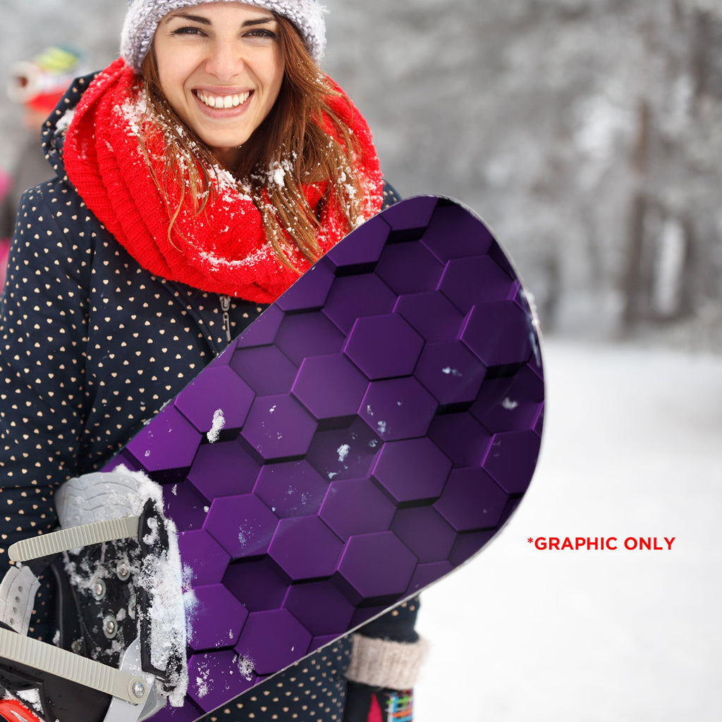 Purple Hex 3D Gradient Snowboard Wrap Sticker Skin Cover V212787