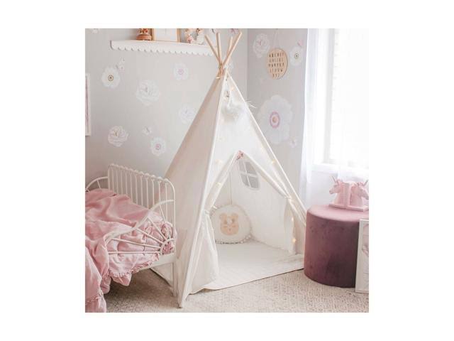 Kids Foldable Play Tent with Mat & Light String & Carry Case F70149