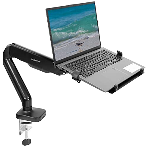 Full Motion VESA Monitor Desk Mount with Laptop Tray G18038