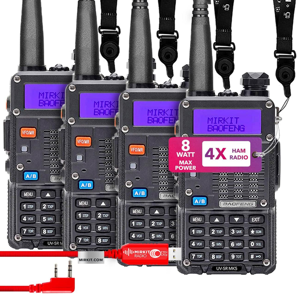 2X 8 Watt Max Power Ham Radios with 1800 mAh Li-ion Battery and Programming Cable C428