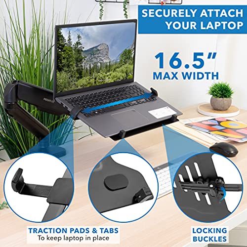 Full Motion VESA Monitor Desk Mount with Laptop Tray G18038