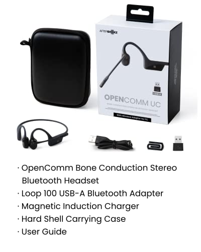 Black Wireless Bone Conduction Bluetooth Headset with Noise-Canceling Boom Microphone Q328621