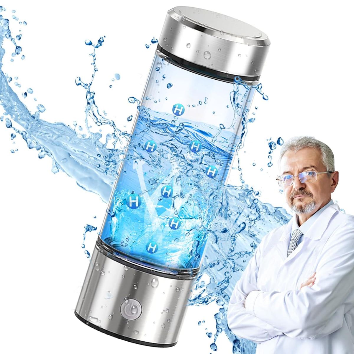 Silver Hydrogen Water Bottle R16584