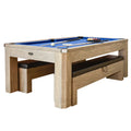 Rustic Gray 7-ft Pool Table Combo Set with Benches U2316