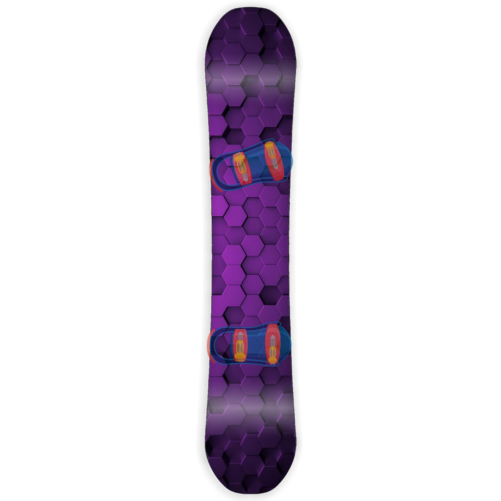 Purple Hex 3D Gradient Snowboard Wrap Sticker Skin Cover V212787