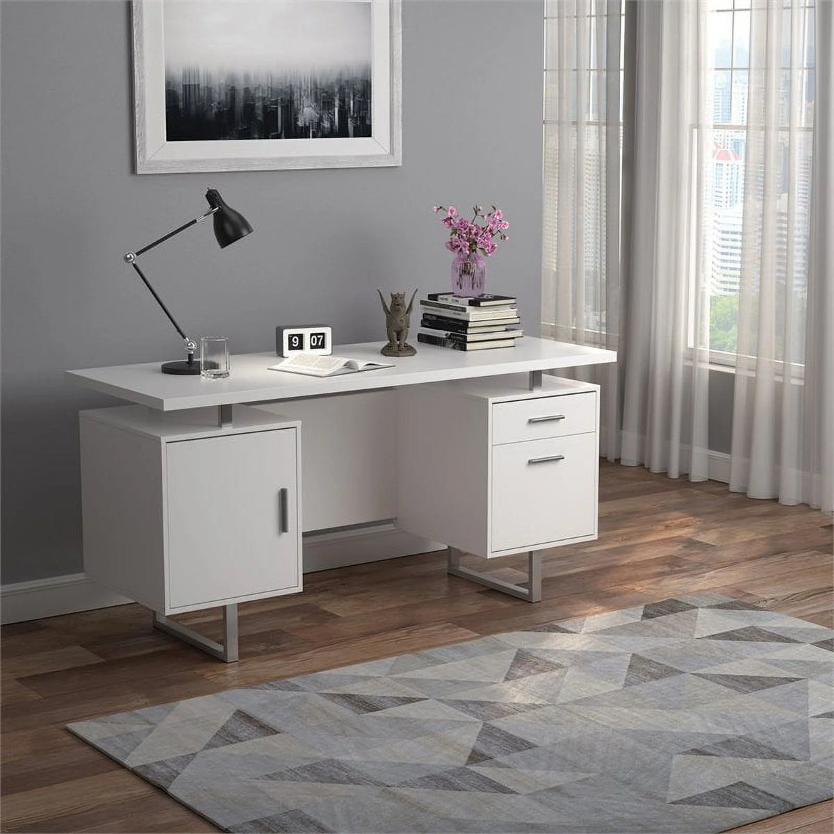 White Gloss Office Desk V823963