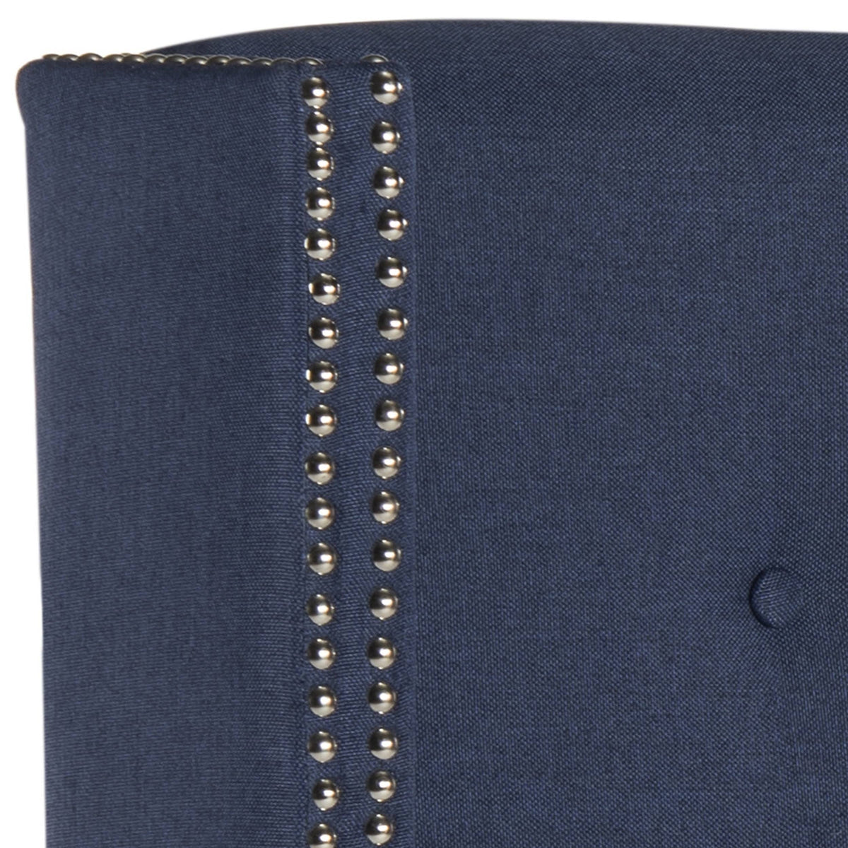 Navy Linen Tufted Winged Headboard Queen G359