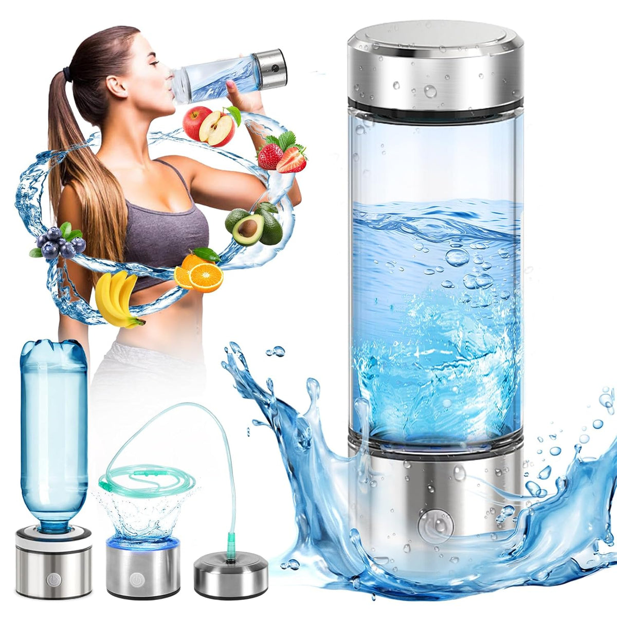 Silver Hydrogen Water Bottle R16584