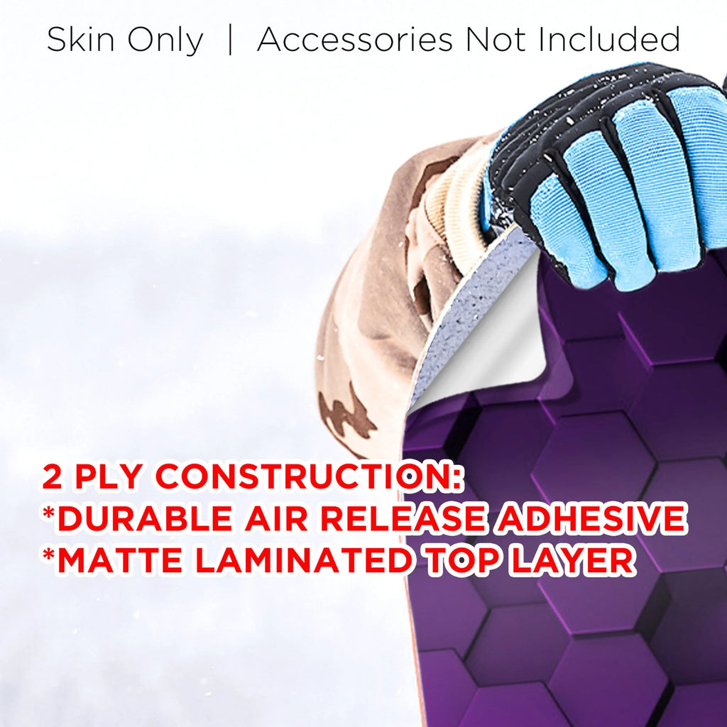 Purple Hex 3D Gradient Snowboard Wrap Sticker Skin Cover V212787