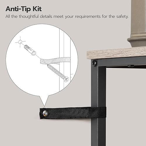 Greige and Black 2-Tier Over The Toilet Storage Shelf with Toilet Paper Holder and Hooks K158536