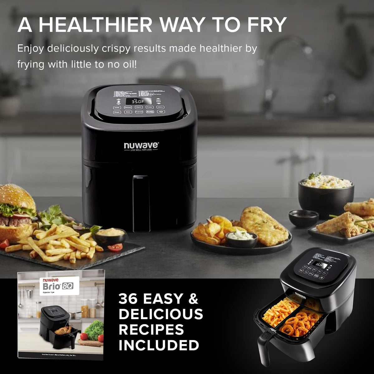 6-in-1 Air Fryer Oven Combo, 8-Qt X-Large Size, 100 Pre-Programmed Presets F54279