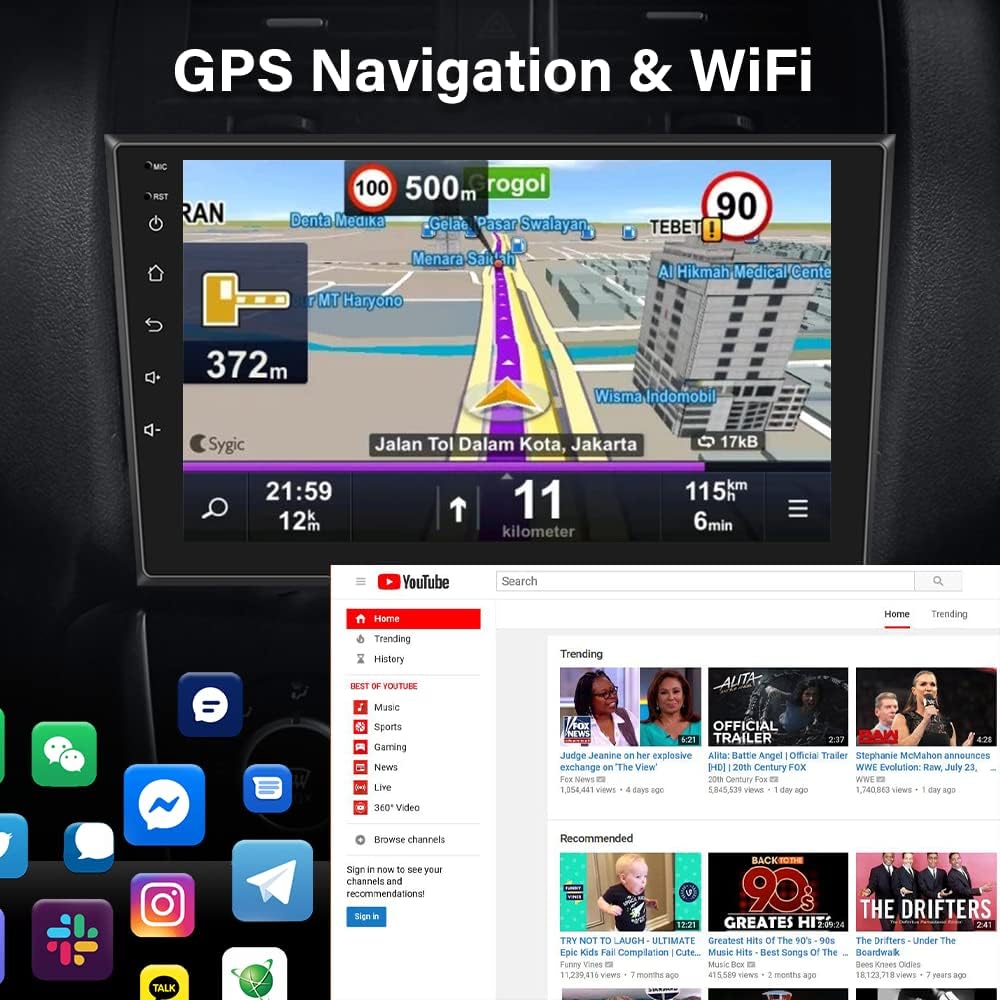 9 Inch Touch Screen Car Stereo Radio with Navigation Bluetooth Backup Camera L552