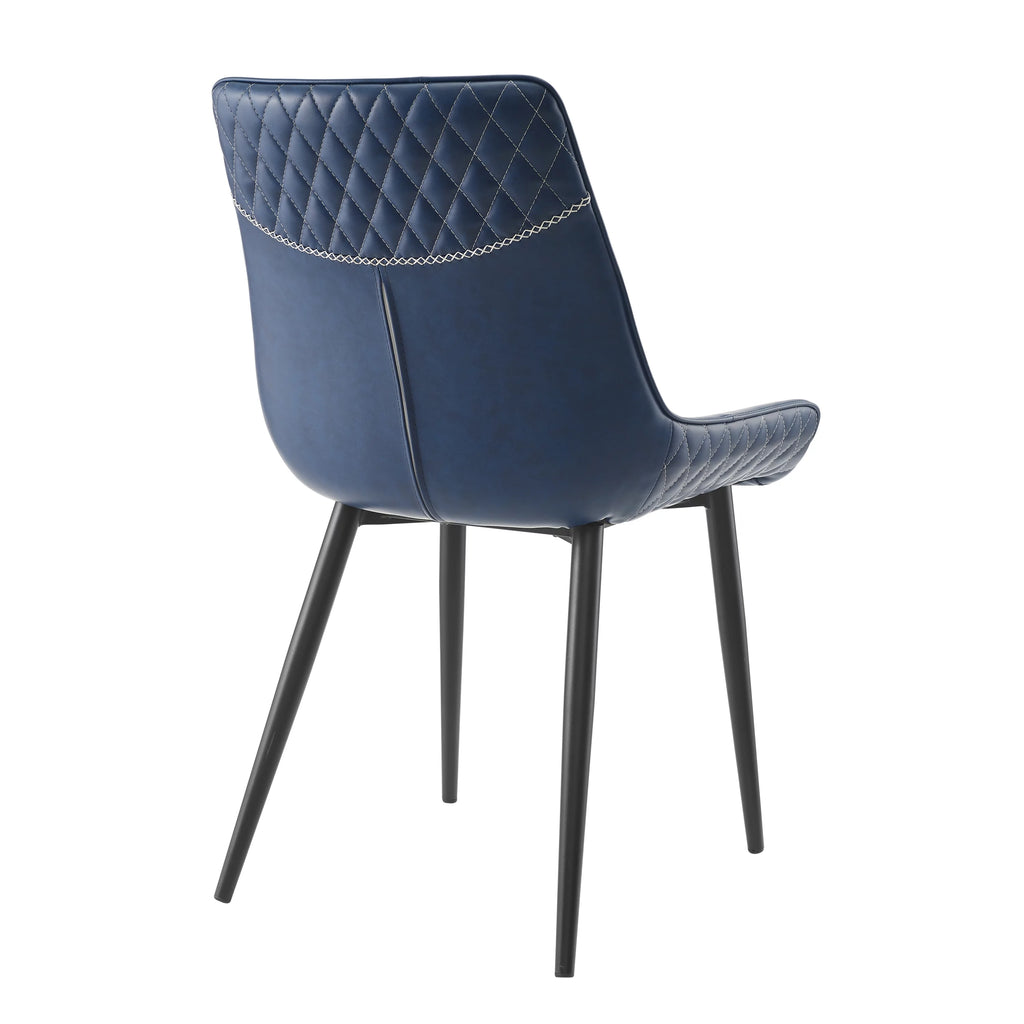 Set of 2 Blue Faux Leather Dining Chairs T8443