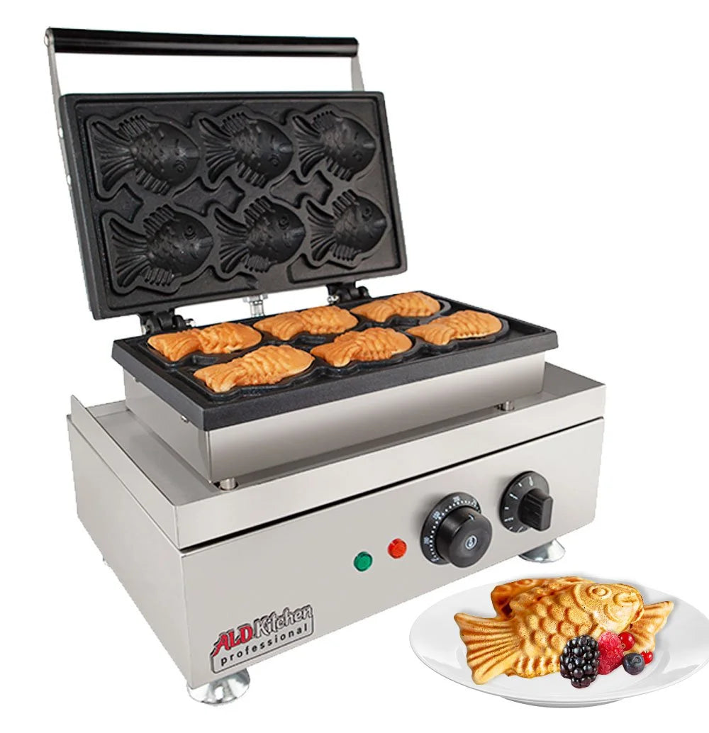 6 Small Fish Waffle Maker Stainless Steel Electric T4008
