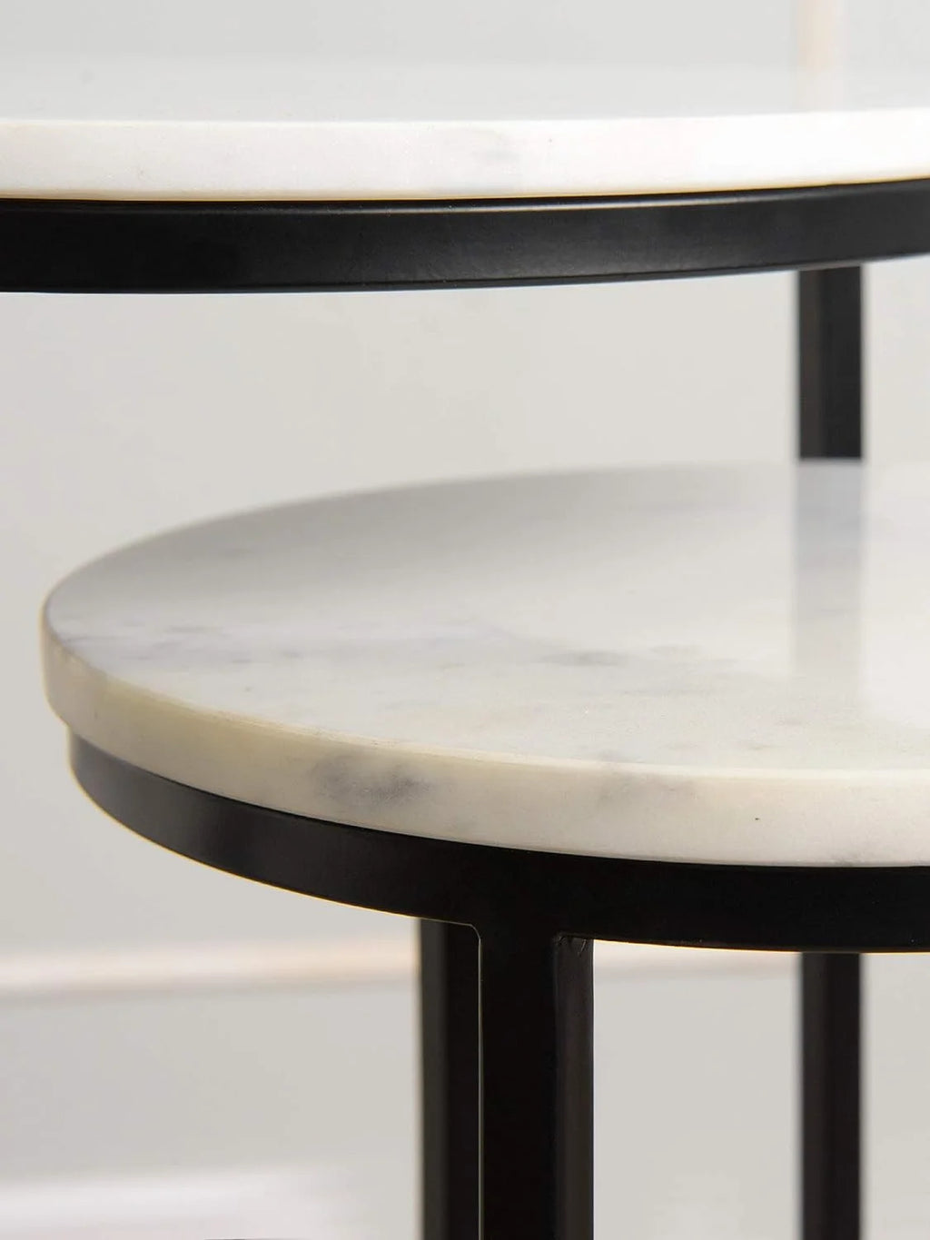 White Black Marble Nesting Tables D9257