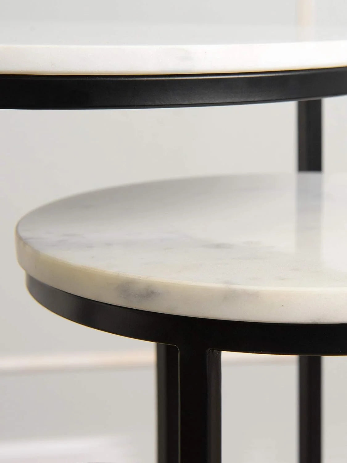 White Black Marble Nesting Tables D9257