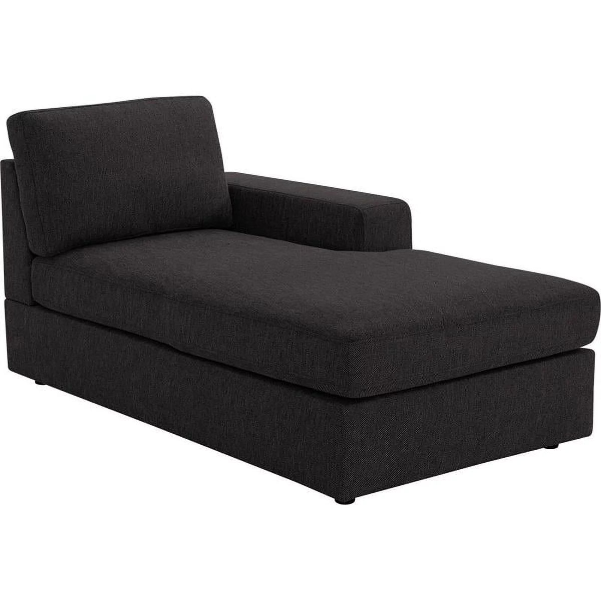Dark Gray Fabric Sectional Sofa with Reversible Chaise M31377