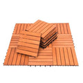 Eucalyptus 6-Slat Snapping Deck Tiles, Box of 10, Brown A46647