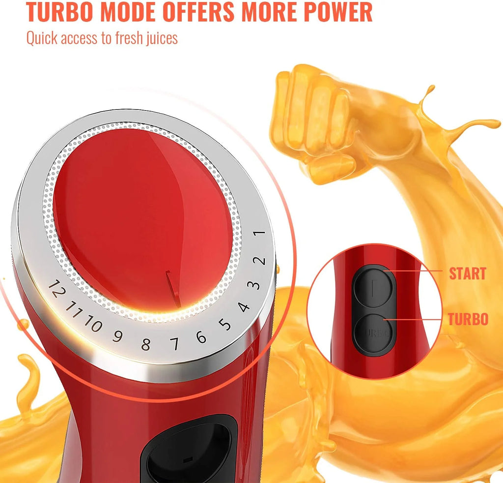 Red 800W 4-in-1 Stainless Steel Immersion Blender with 600ml Mixing Beaker T50438