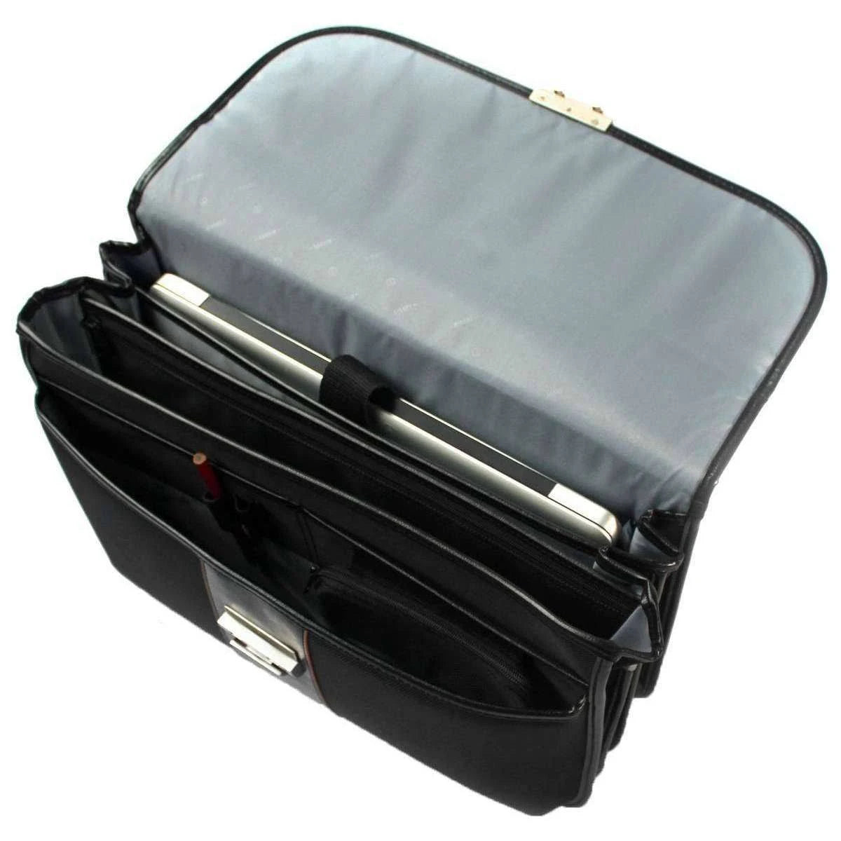 Large Flapover Briefcase - Black I60736