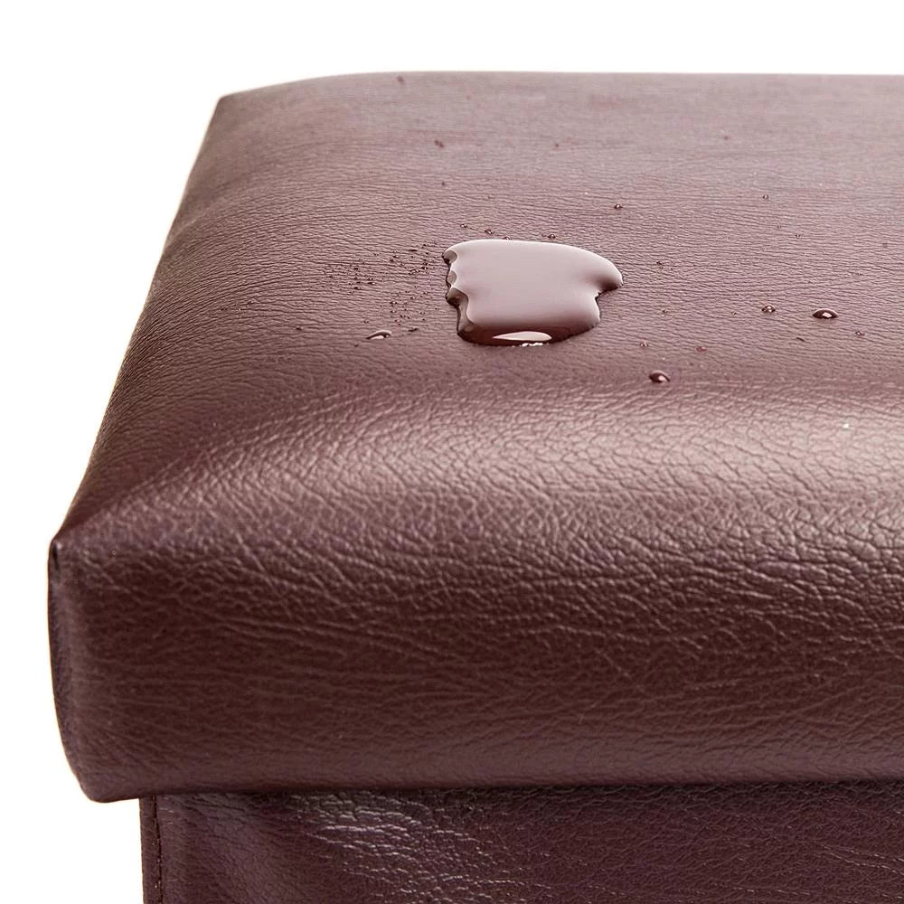 Folding Storage Cube Ottoman Brown P510