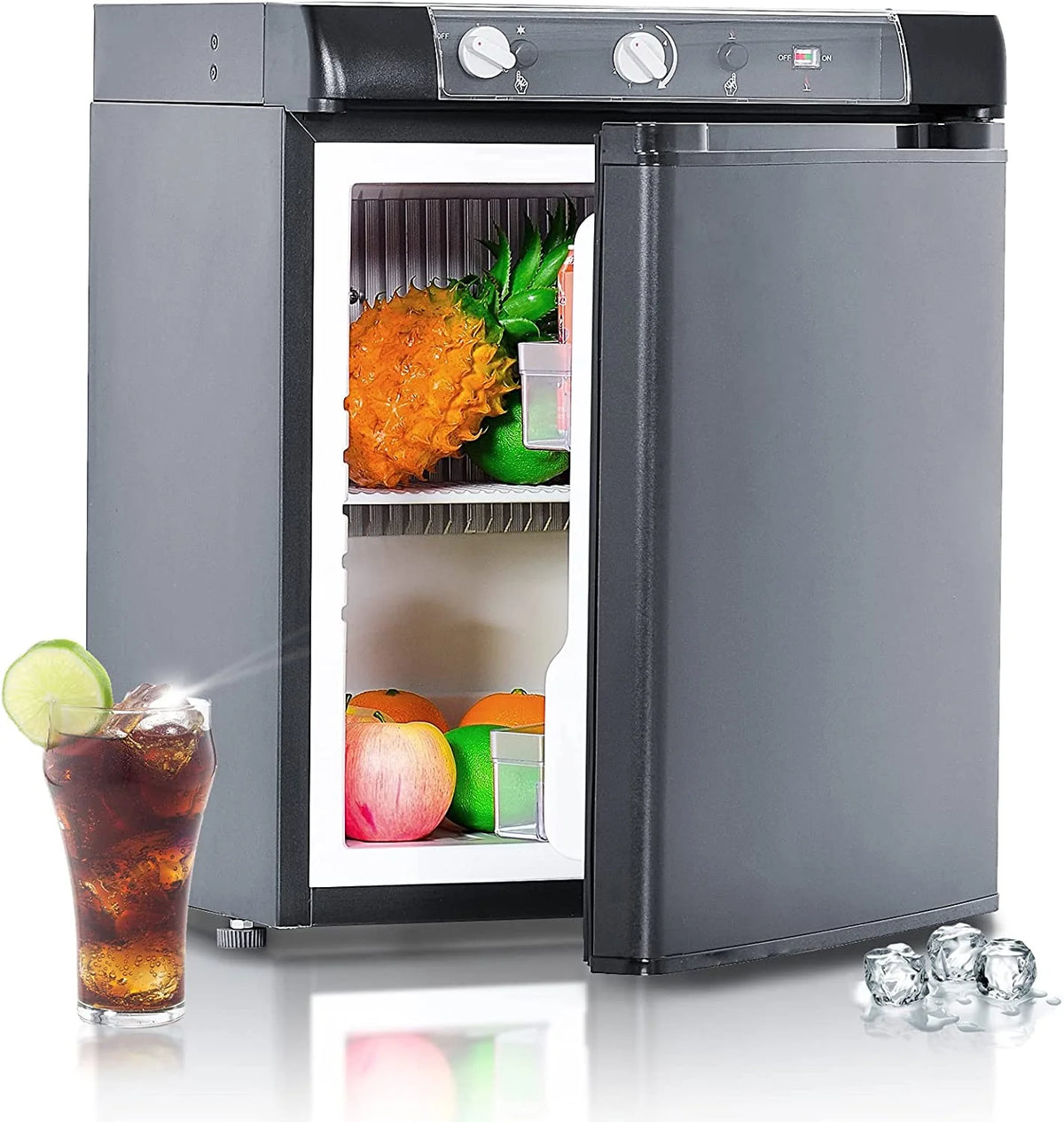 3 Way Propane RV Refrigerator 1.4 Cu.ft, Compact 12 V/110V/Gas LPG Fridge K11793
