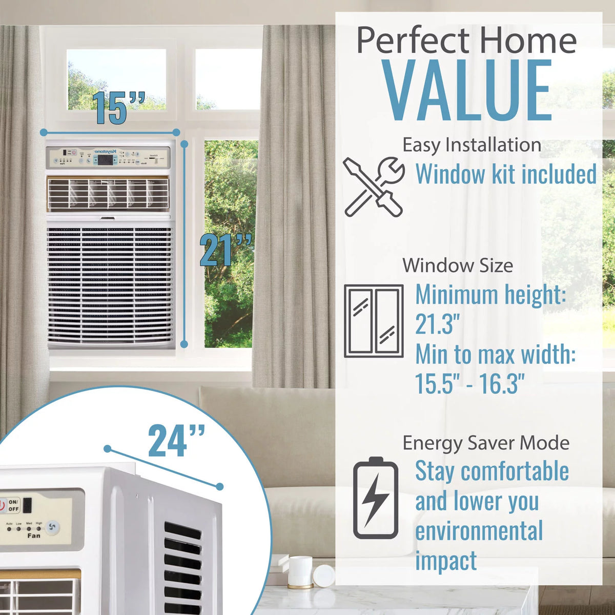 8,000 BTU Slider/Casement Window Air Conditioner Z59300