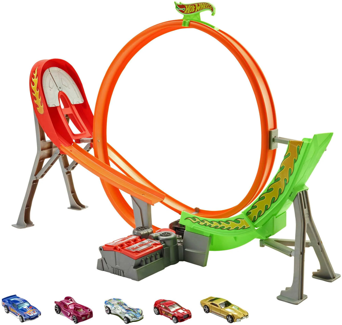 Motorized Raceway Track Set with 5 Cars 1:64 Scale U435