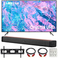 43 inch Crystal UHD 4K Smart TV Bundle with 60W 2.0 Channel Soundbar, TV Wall Mount Bracket and 6-Outlet Surge Adapter K38509