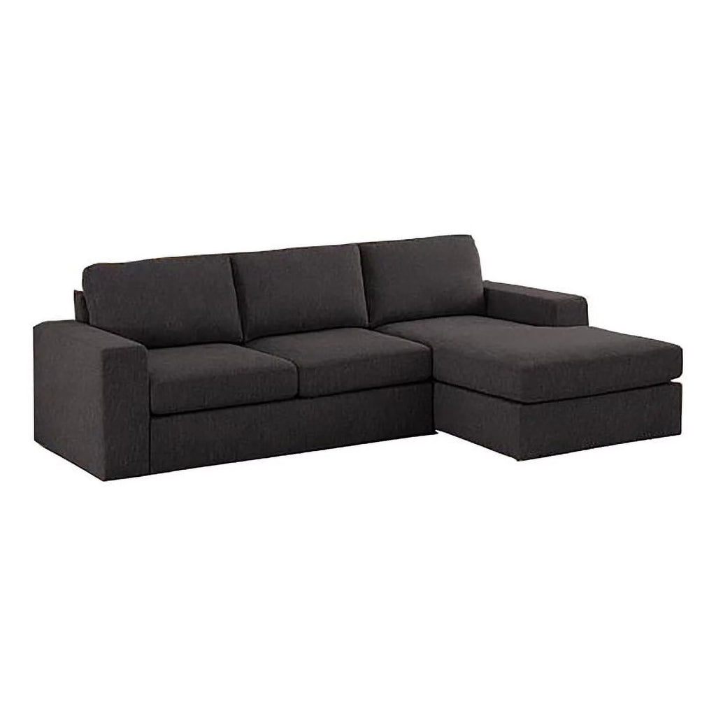 Dark Gray Fabric Sectional Sofa with Reversible Chaise M31377