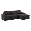Dark Gray Fabric Sectional Sofa with Reversible Chaise M31377