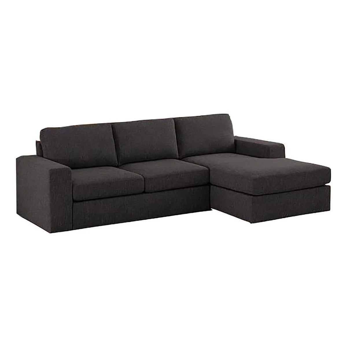 Dark Gray Fabric Sectional Sofa with Reversible Chaise M31377