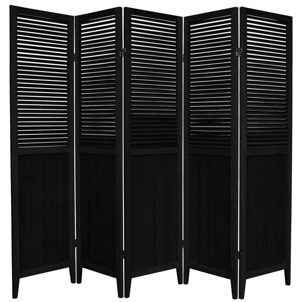 Black 5 Panel Room Divider X165