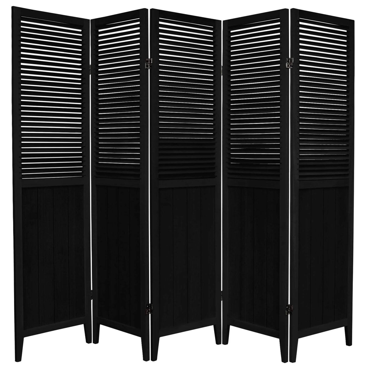 Black 5 Panel Room Divider X165