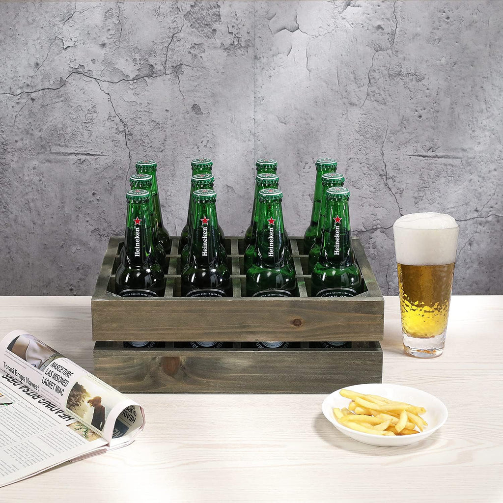 Wooden Crate Drink Carrier with Handles G928701