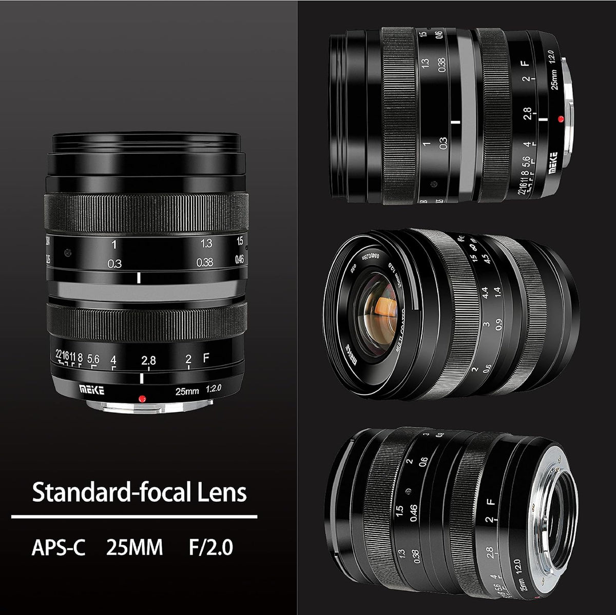 25mm F2.0 M43 Wide Angle Manual Lens for MFT Mount Mirrorless Cameras P28948