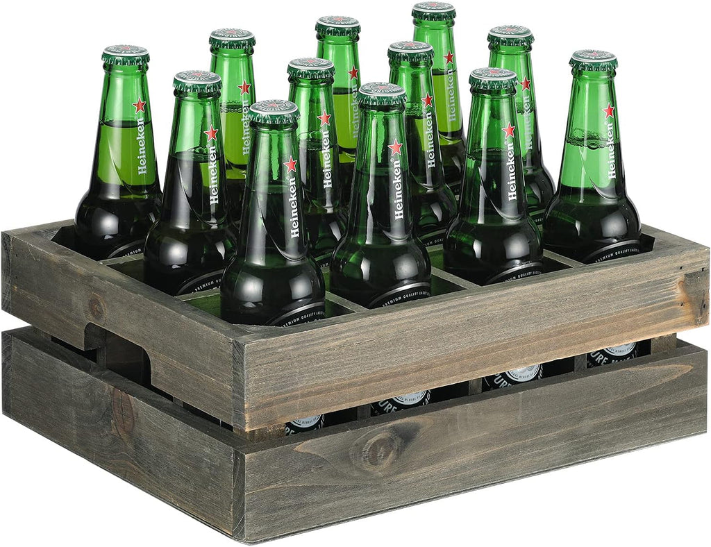 Wooden Crate Drink Carrier with Handles G928701