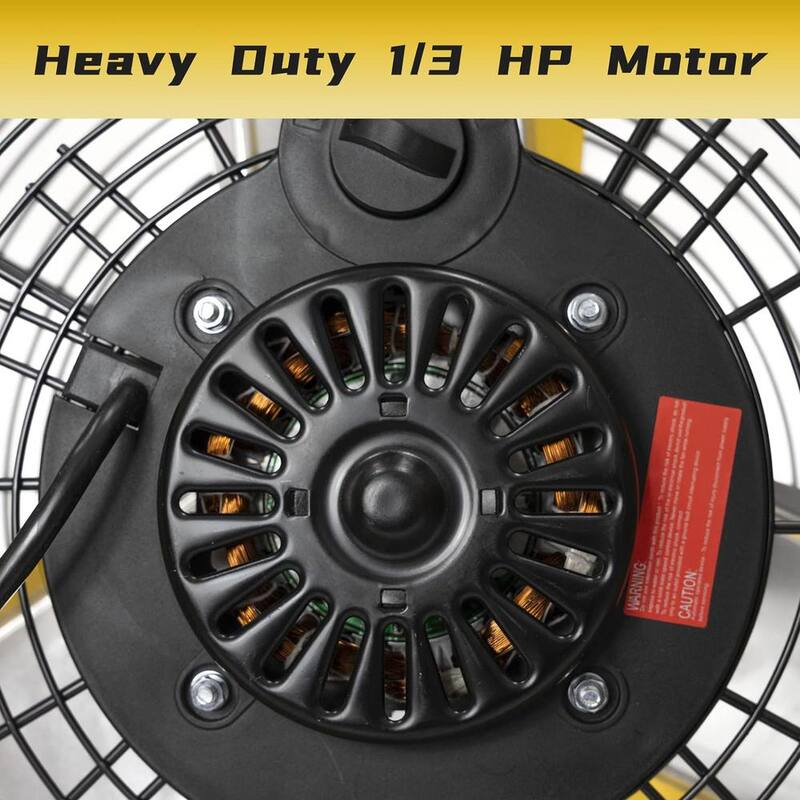 Yellow 24 in. 3 Speeds Portable Drum Fan J207