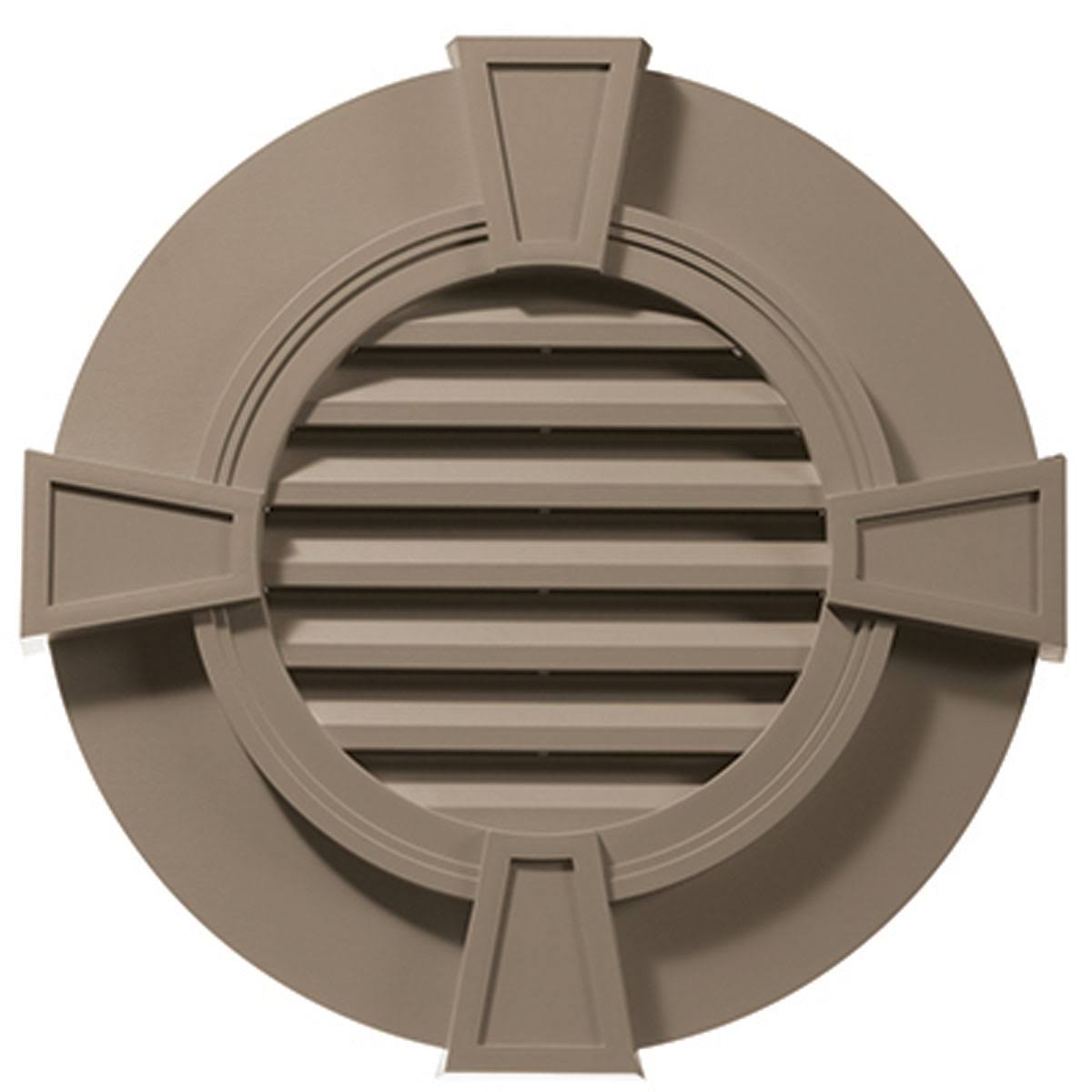 30x22W x 30x22H Round Gable Vent Louver with Keystones, Dark Clay Z8613