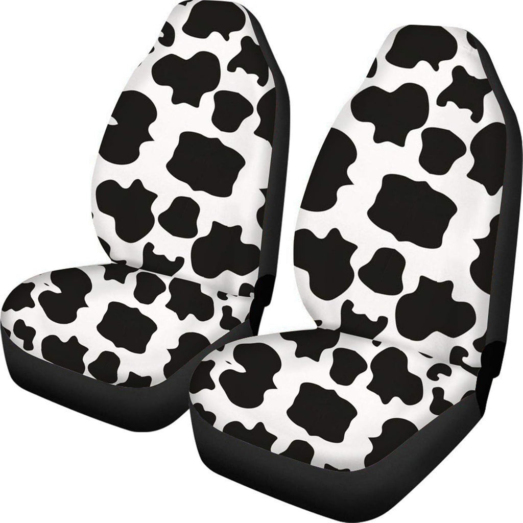 Non Slip Neoprene Front Seat Covers Set of 2 Black White Universal Size V88077