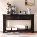 55'' Console Table Sofa Table with 3 Drawers and 1 Shelf Espresso U88323