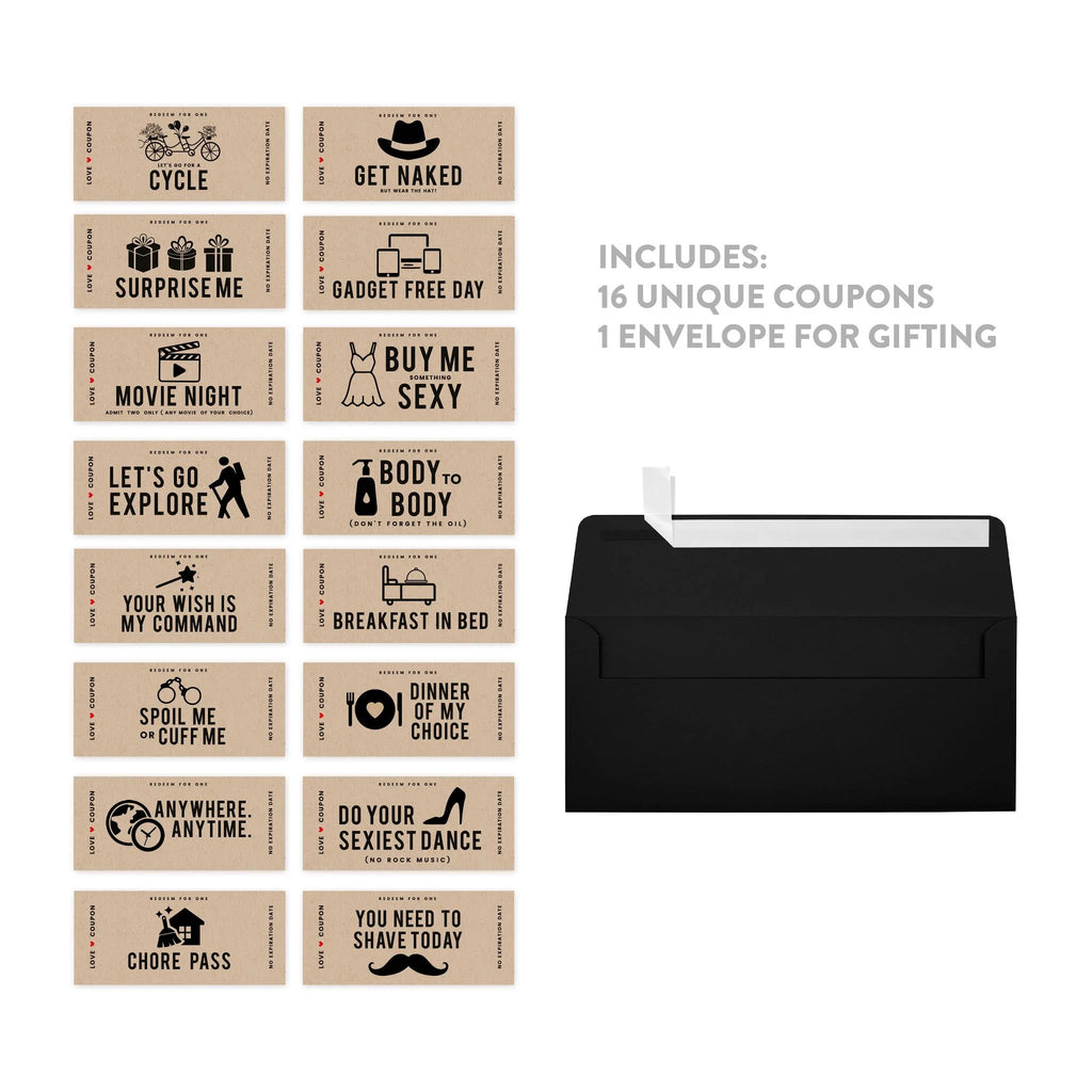 16-Pk Kraft Brown Love Coupons R506272