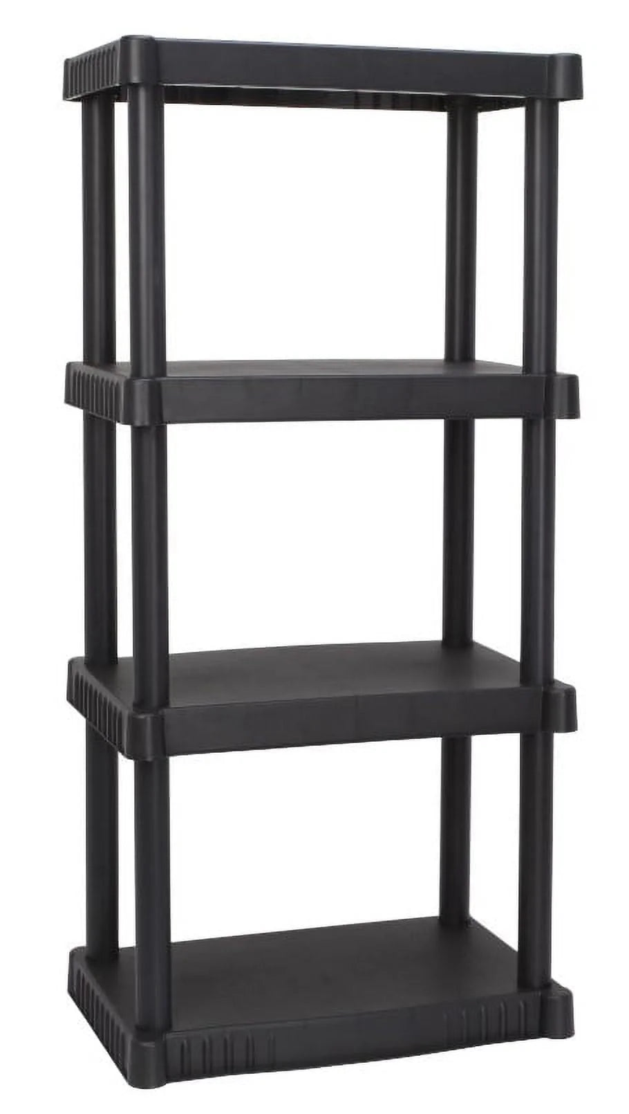Plastic 4-Tier Storage Shelves Black F132