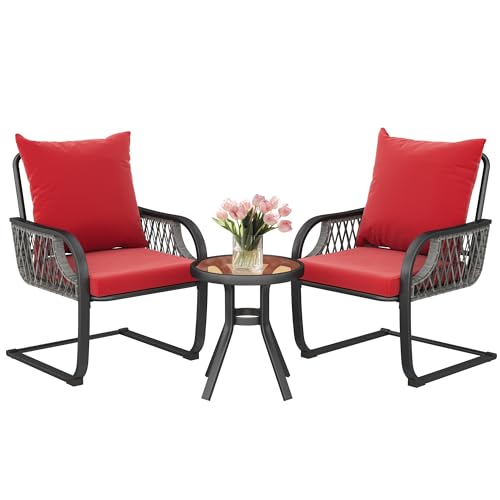 7 Pieces PE Rattan Wicker Patio Furniture Set with Table and Cushions D1347