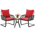 7 Pieces PE Rattan Wicker Patio Furniture Set with Table and Cushions D1347